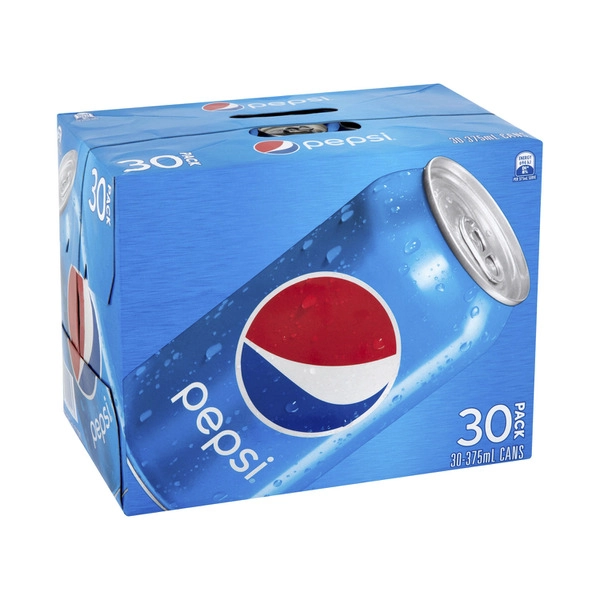 Pepsi Cola Soft Drink Cans Multipack 375mL x 30 Pack 30 pack