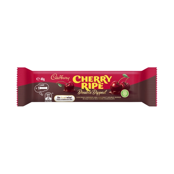 Cadbury Cherry Ripe CADBURY CHERRY RIPE DOUBLE DIP CHOCOLATE BAR 40G 