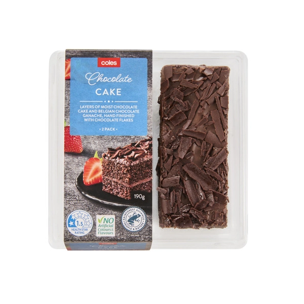 Coles Chocolate Cake Slices 2 pack 190g