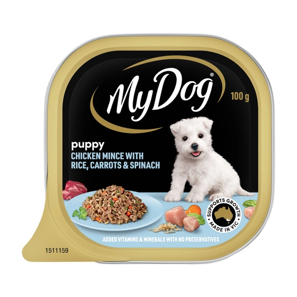 My Dog Chicken Mince With Rice Carrots & Spinach Puppy Wet Dog Food 100g