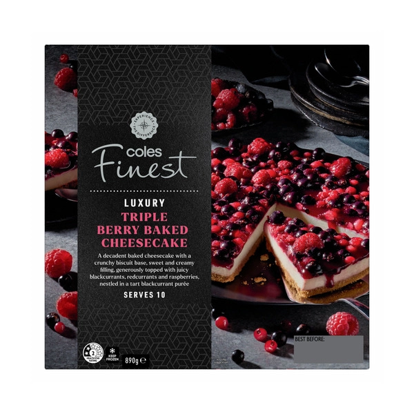 Coles Finest Triple Berry Cheesecake 890g