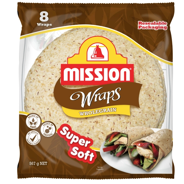 Mission MISSION WRAPS WHOLEGRAIN 8 PACK 