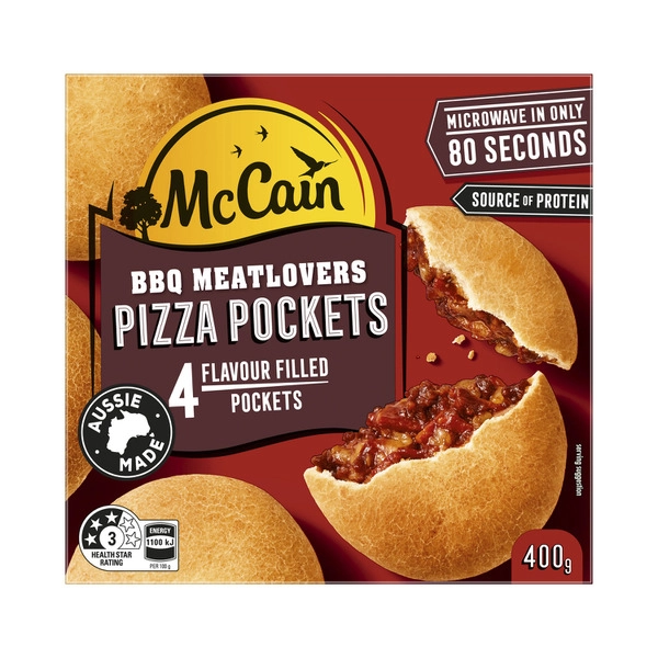 Mccain Pizza Pockets BBQ Meatlovers 400g