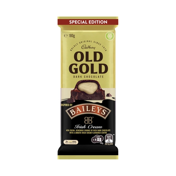 Cadbury Old Gold Block CADBURY OLD GOLD BAILEYS DARK CHOCOLATE BLOCK 180G 