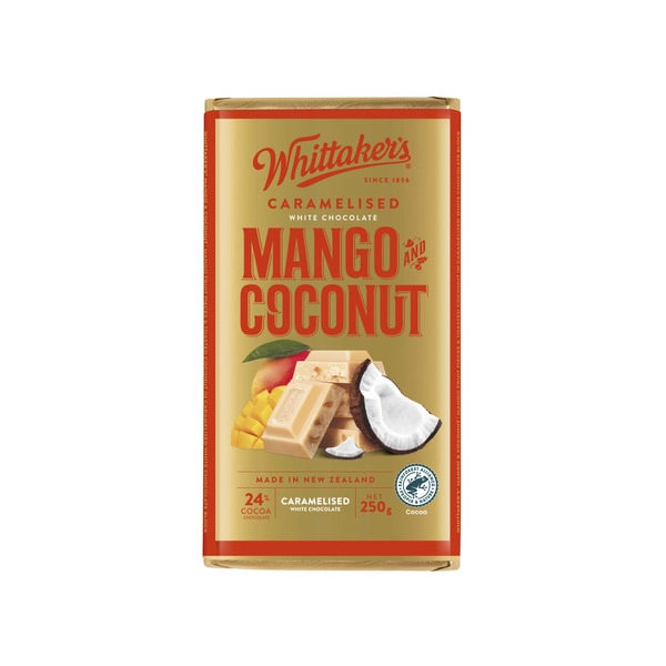 Whittaker's Caramelised White Chocolate Mango & Coconut Block 250g