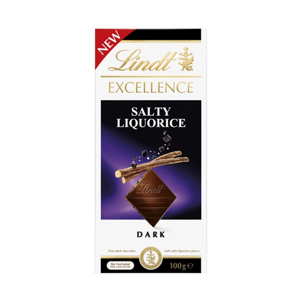 Lindt Excellence Salty Liquorice Block Chocolate 100g