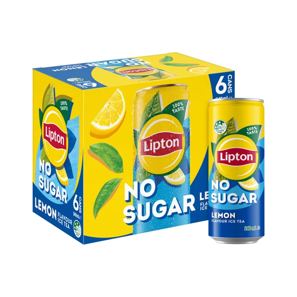 Lipton Iced Tea No Sugar Lemon 6x240ml 6 pack