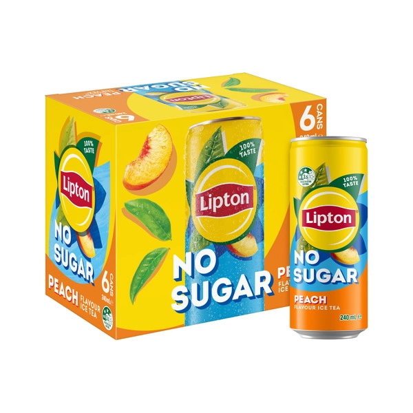 Lipton Iced Tea Peach No Sugar 6x240mL 6 pack