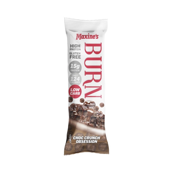 Maxine's Burn High Protein Bar Choc Crunch Obsession 40g