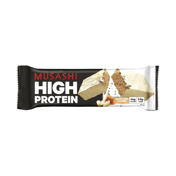 Musashi High Protein Bar White Choc Caramel 90g