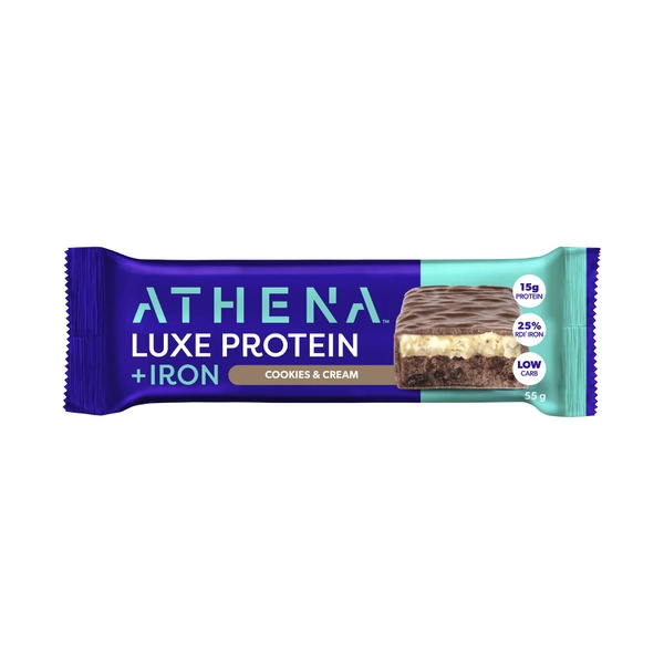 Athena Luxe Protein + Iron Bar Cookies & Cream 55g