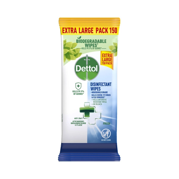 Dettol Disinfectant  Fresh Multipurpose Cleaning Wipes 150 pack