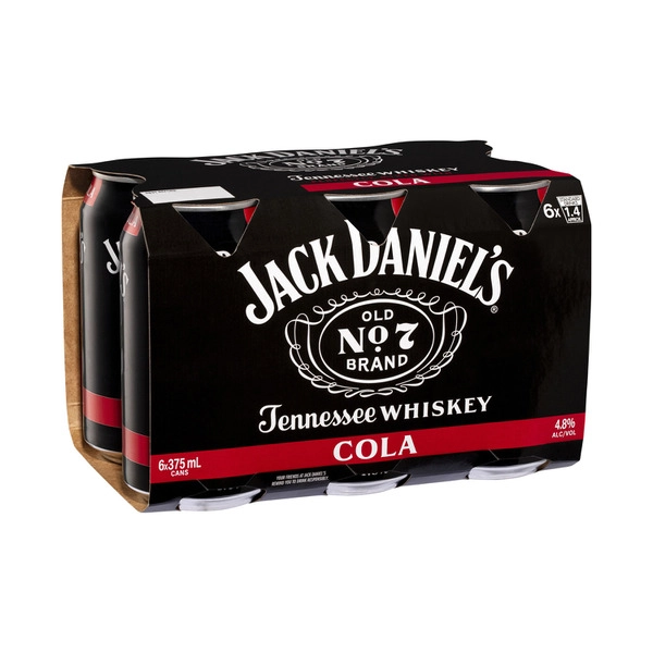 Jack Daniels & Cola Can 375mL 6 Pack