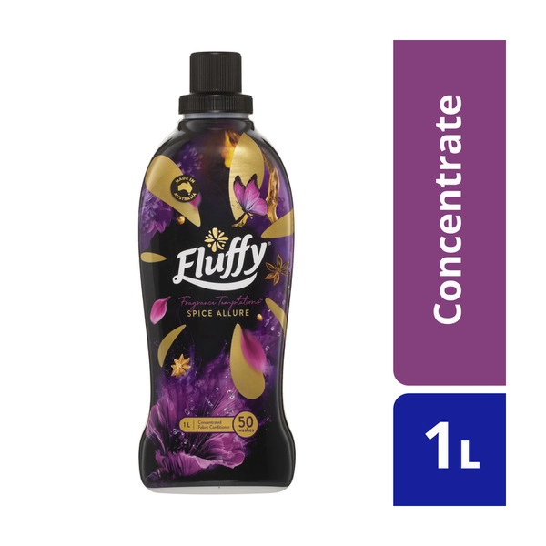 Fluffy Concentrate Liquid Fabric Softener Conditioner Fragrance Temptations Spice Allure 1L