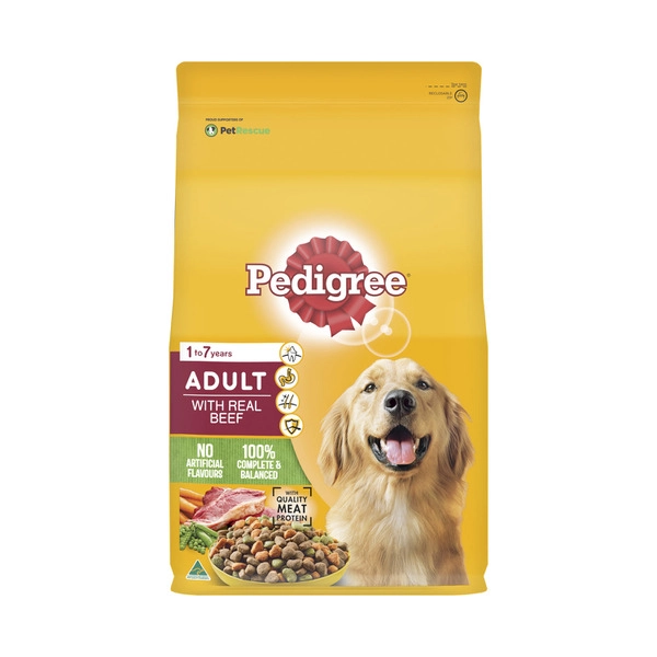 Pedigree Adult Dry Dog Food with Real Beef 3kg