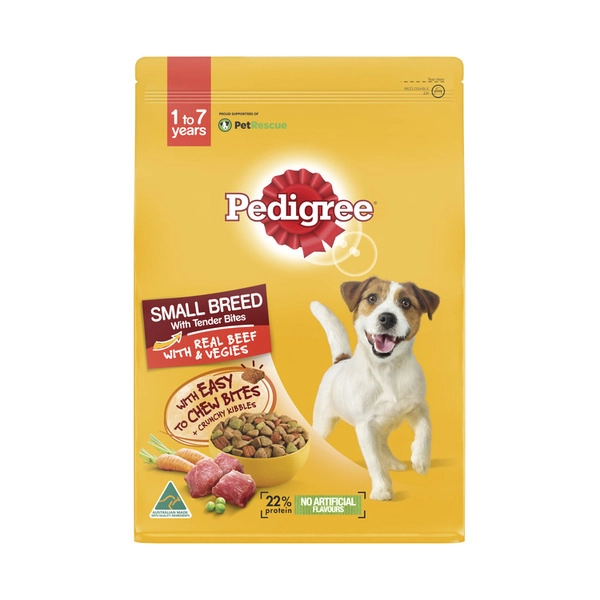 Pedigree Real Beef With Vegies Small Breed Dry Dog Food 2.5kg