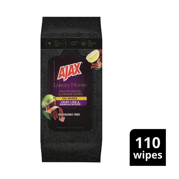 Ajax Lime & Sandalwood AJAX WIPES LIME & SANDALWOOD LUXURY HOME MULTIPURPOSE 110PACK 