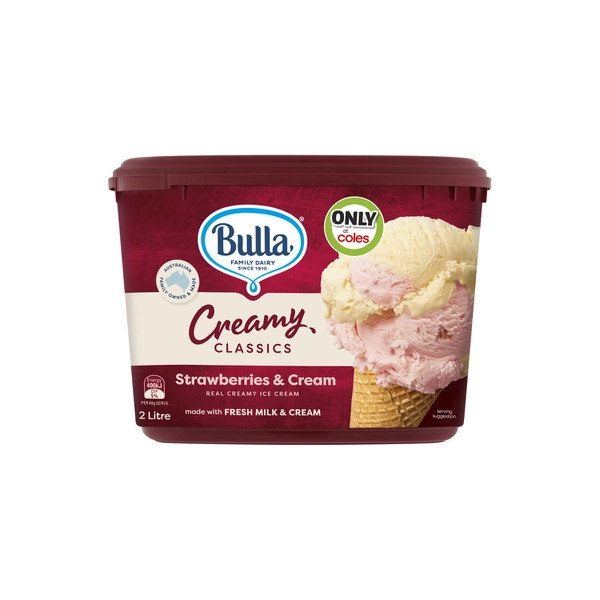 Bulla Creamy Classic Ice Cream Strawberries And Cream 2L