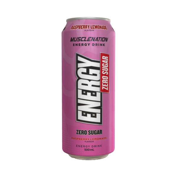 Muscle Nation Zero Sugar Energy Drink Raspberry Lemonade 500mL