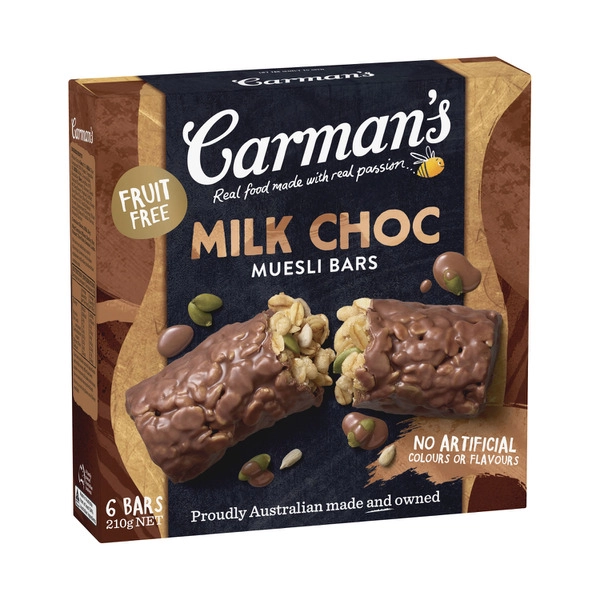 Carman's Muesli Bar Indulgent Milk Chocolate 210g