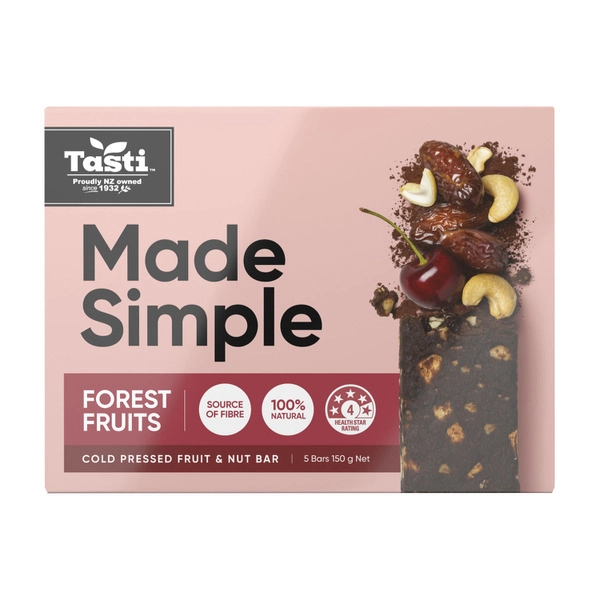 Tasti Made Simple Bars TASTI MADE SIMPLE WHOLEFOOD BARS FOREST FRUITS 150G 