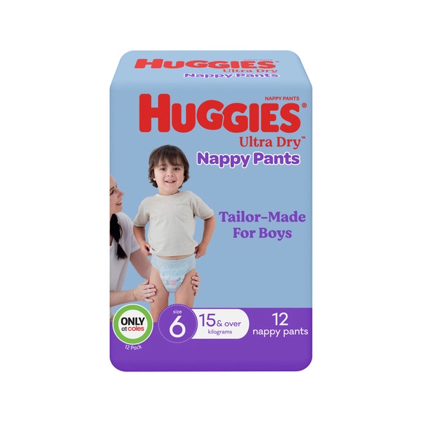 Huggie Ultra Dry Convenience Boy Nappy Pants Size 6 12 pack