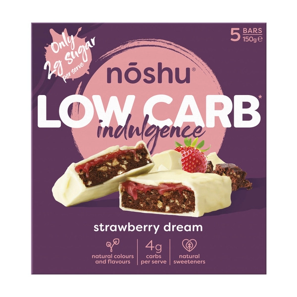 Noshu Low Carb Indulgence Bars Strawberry Dream 150g