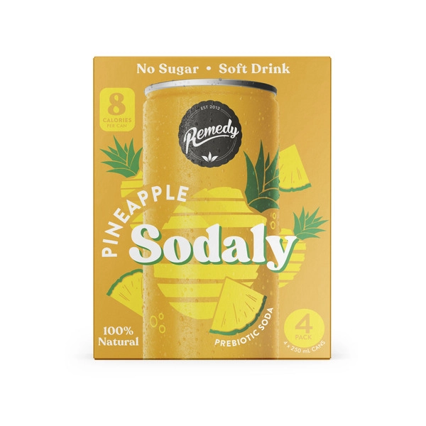 Remedy Sodaly Pineapple 4x250mL 4 pack