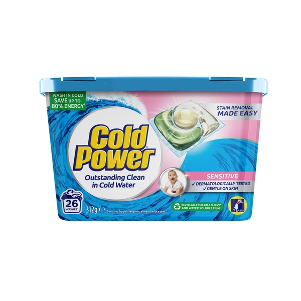 Cold Power Laundry Capsules Sensitive 26 pack