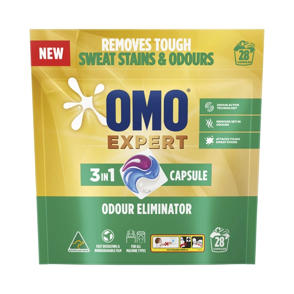 OMO Expert Laundry Capsules 3 In 1 Odour Eliminator 28 pack