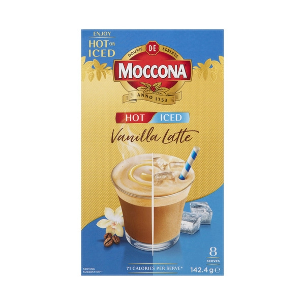 Moccona Hot/Cold Vanilla Latte Sachets 8 pack