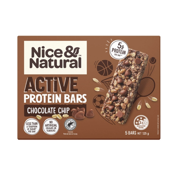 Nice&natural Active NICE & NATURAL ACTIVE PROTEIN BARS CHOC CHIP 125G 