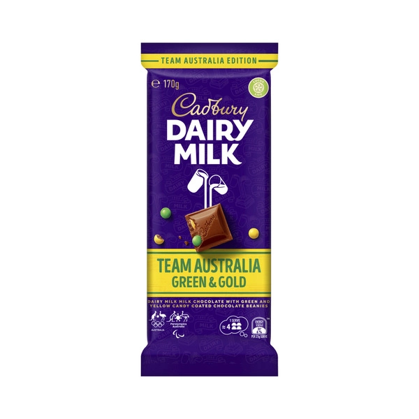 Cadbury Dairy Milk Aussie Green & Gold Block Chocolate 170g