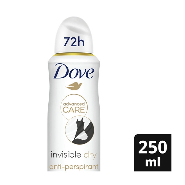 Dove Advanced Antiperspirant Aerosol Deodorant Invisible Dry 250mL