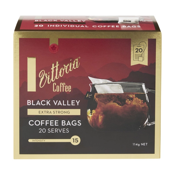 Vittoria Black Valley Blend Coffee Bags 20 pack