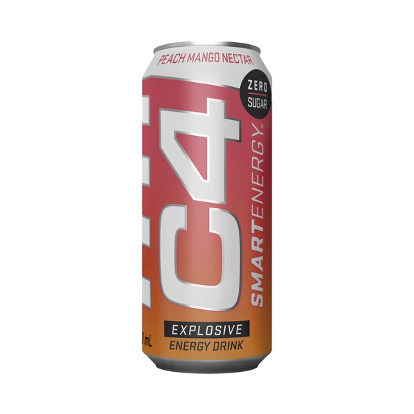 C4 Smart Energy Drink Peach Mango Nectar 473mL