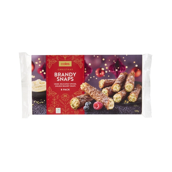 Coles Christmas Brandy Snaps 128g