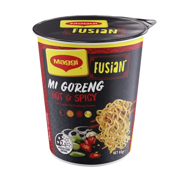 Maggi Fusian Mi Goreng Instant Cup Noodles Hot & Spicy 65g