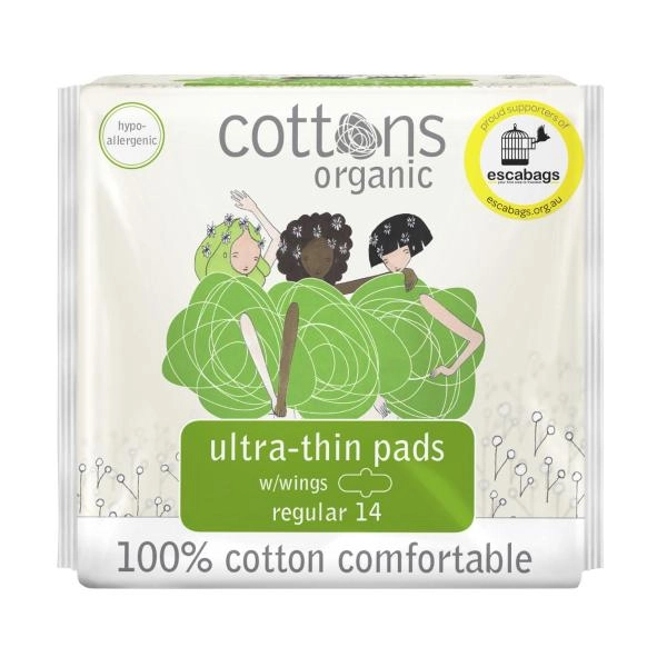 Cottons Organic Ultra Thin Pads Regular 14 pack