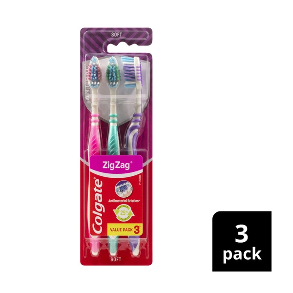 Colgate Zig Zag Flex COLGATE ZIG ZAG FLEX TOOTHBRUSH:SOFT:.:3 PACK 