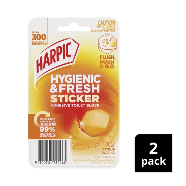 Harpic Hygenic & Fresh Sticker Citrus 2 pack