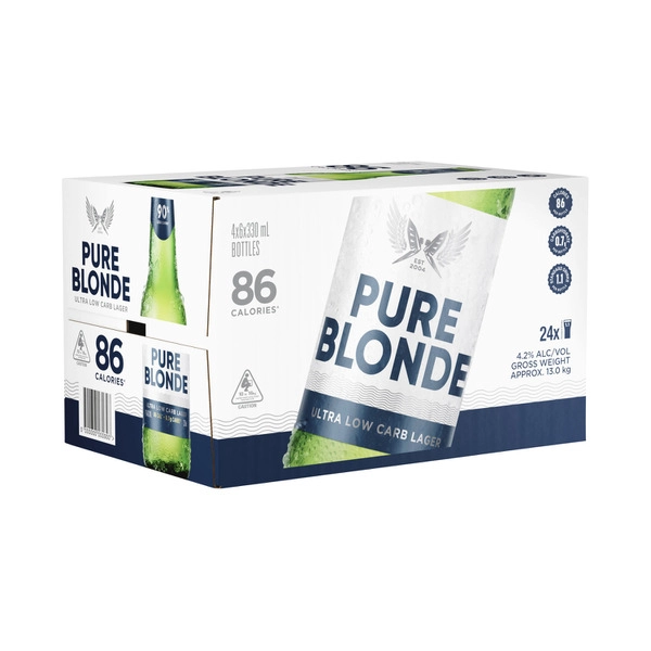 Pure Blonde Ultra Low Carb Lager Bottle 330mL 24 Pack