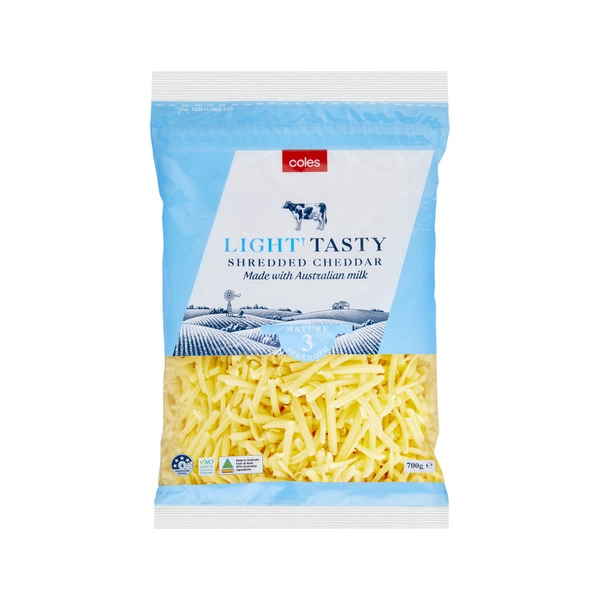 Coles Cheese Shredded Tasty Light 700g