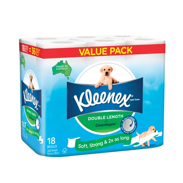 Kleenex Toilet Tissue KLEENEX DOUBLE LENGTH TOILET TISSUE 18 PACK 