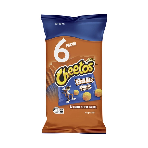 Smiths Cheetos 6 Pack SMITHS 6PK:CHEESE BACON BALLS:.:102 GRAM 