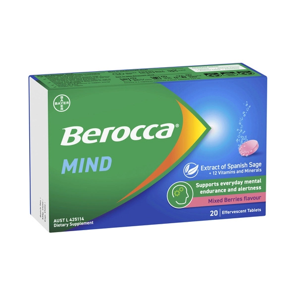 Berocca Mind Effervescent Mixed Berry 20 pack