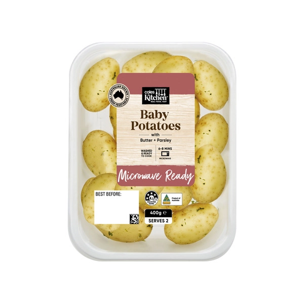 Coles Kitchen Vegetables Baby Potatoes Herb Butter 400g