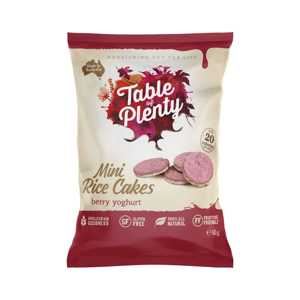 Table Of Plenty Sharepack Mini Rice Cakes Triple Berry Yoghurt 60g