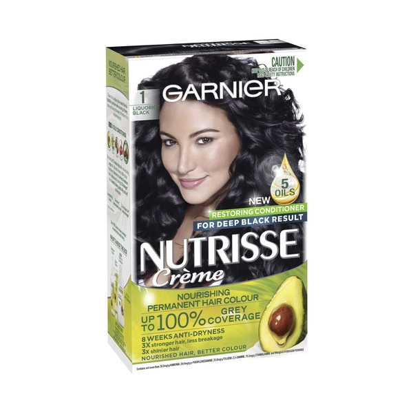 Garnier Nutrisse 1 GARNIER NUTRISSE HAIR COLOUR:LIQUORICE:.:1 PACK 