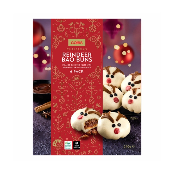 Coles Christmas Reindeer Baos Buns 240g